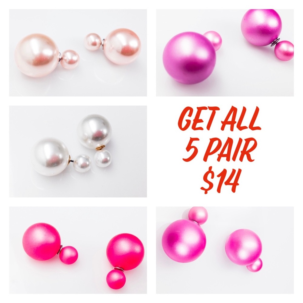 Get ALL 5 pairs of Metallic PASTEL studs for $14